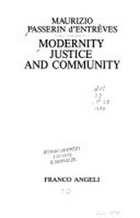 Modernity, justice and community /