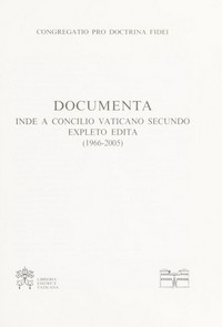 Documenta inde a Concilio Vaticano secundo expleto edita : (1966-2005) /