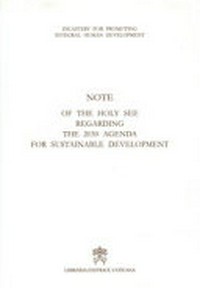 Note of the Holy See regarding the 2030 agenda for sustainable development /