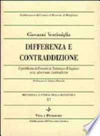 Differenza e contraddizione : il problema dell'essere in Tommaso d'Aquino: esse, diversum, contradictio /