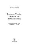 Tommaso d'Aquino : origine e fine della vita umana /