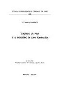 Giorgio La Pira e il pensiero di san Tommaso /