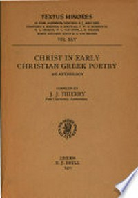 Christ in early Christian Greek poetry : an anthology /
