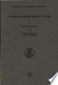 A Spinoza bibliography, 1971-1983 /