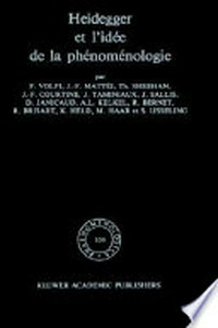 Heidegger et l'idée de la phénoménologie /