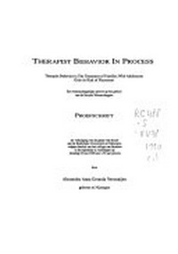 Therapist behavior in process : therapist behavior in the treatment of families with adolescent girls at risk of placement /