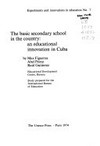 L'école secondaire de base à la campagne: une innovation pédagogique de Cuba /