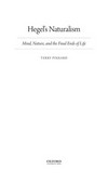 Hegel's naturalism : mind, nature, and the final ends of life /
