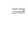 Linguistic complexity and text comprehension : readability issues reconsidered /