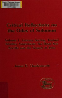 Critical reflections on the Odes of Solomon /