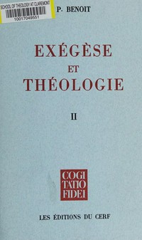 Exégèse et théologie /