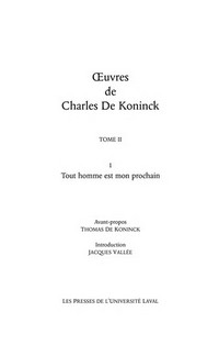 Oeuvres de Charles De Koninck /