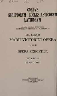 Marii Victorini Opera.