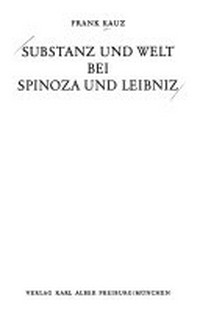 Substanz und Welt bei Spinoza und Leibniz /