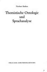 Thomistische Ontologie und Sprachanalyse /