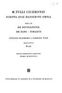 Cato Maior ; Laelius / De gloria / recognovit O. Plasberg