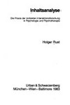 Inhaltsanalyse : die Praxis der indirekten Interaktionsforschung in Psychologie und Psychotherapie /