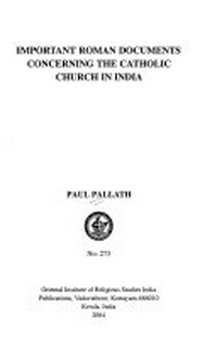 Important Roman documents concerning the Catholic Church in India /