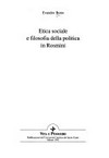 Etica sociale e filosofia della politica in Rosmini /
